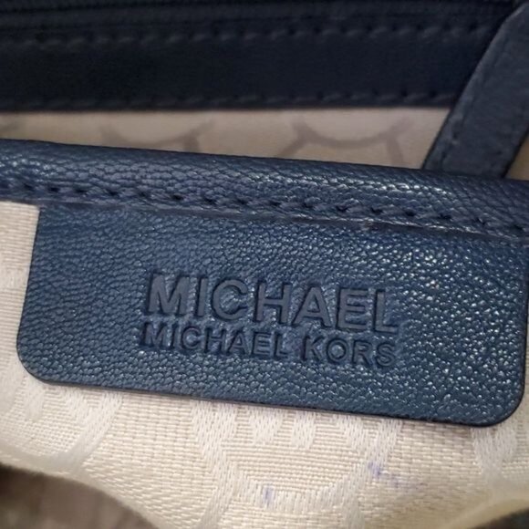 Michael Kors Bag Tote Satchel Shoulder Handbag Purse Blue Leather WOMAN'S WOMEN' - Picture 12 of 14